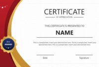 Distinguished Achievement Award Certificate Template