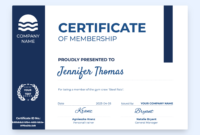 New Member Certificate Template