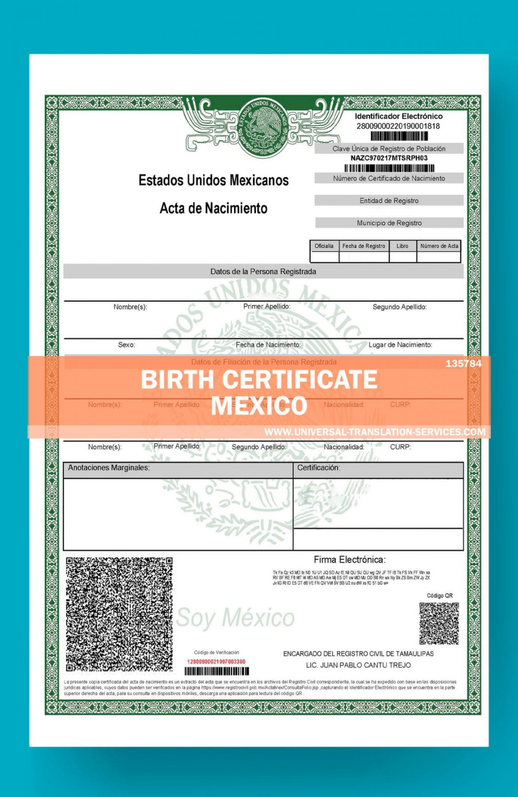 Birth Certificate Mexico #