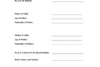 Birth Certificate Translation Template USCIS