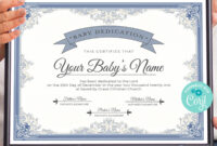 Baby Dedication Certificate Template