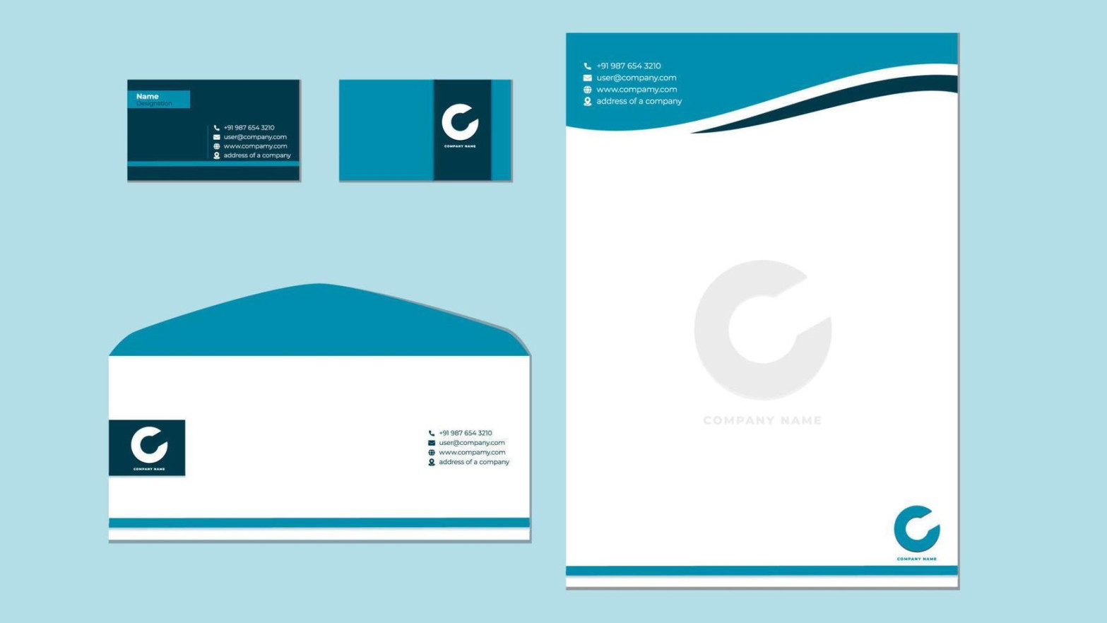 Business Card Letterhead Envelope Vector Art, Icons, and Graphics