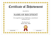 Certificate Of Achievement Template