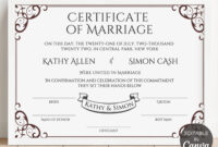 Certificate Of Marriage Template: A Formal Document For Marriage Registration