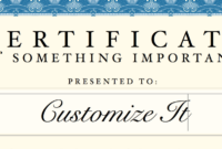 Certificate Template For Pages: A Formal Design For Recognition