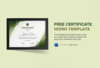 Free Certificate Templates For Microsoft Word 2007