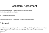 Collateral Loan Agreement Template: A Comprehensive Guide