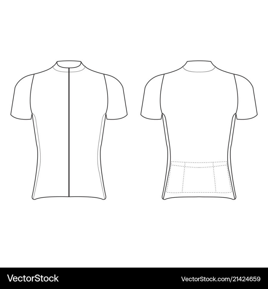 Cycling jersey design blank Royalty Free Vector Image