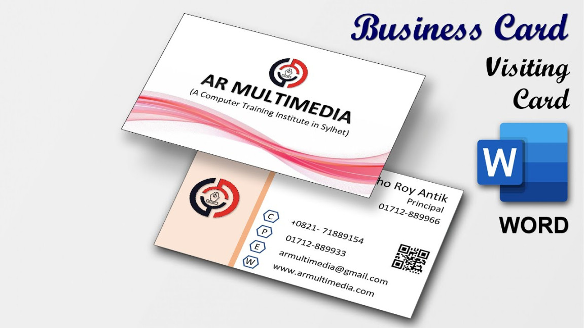 Double Sided Business Card Design in Microsoft Word   MS Word  Visiting Card [AR MULTIMEDIA]