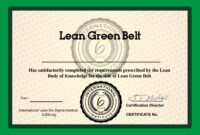 Green Belt Certification Template: A Comprehensive Guide