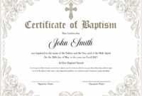 Roman Catholic Baptism Certificate Template