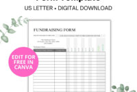 Blank Fundraiser Order Form Template