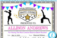 Gymnastics Proficiency Certificate Template