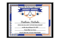 Hockey Certificate Template Designs For Formal Recognition