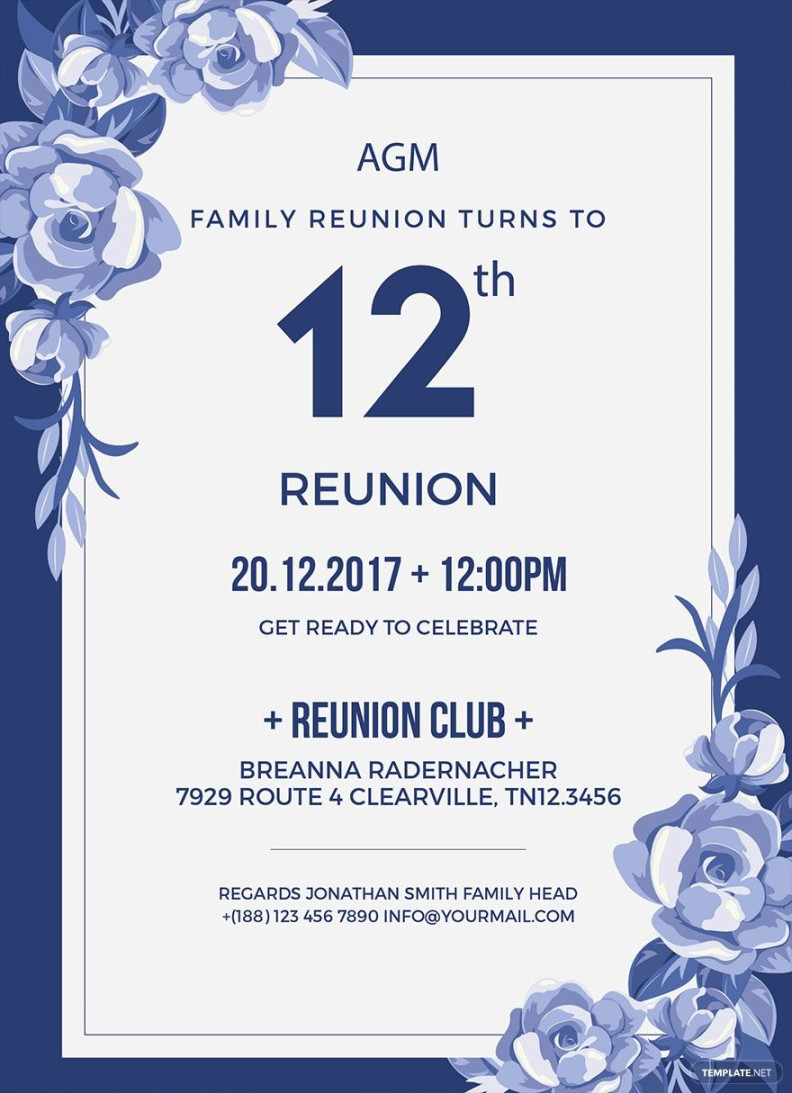 Family Reunion Invitation Template in Illustrator, Publisher, PSD