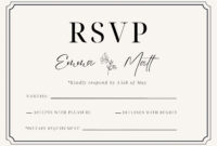 Elegant Free Printable Wedding RSVP Card Templates