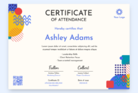 Attendance Certificate Template For Formal Events In Microsoft Word