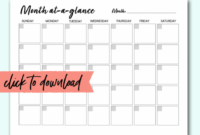 Monthly Blank Calendar Template