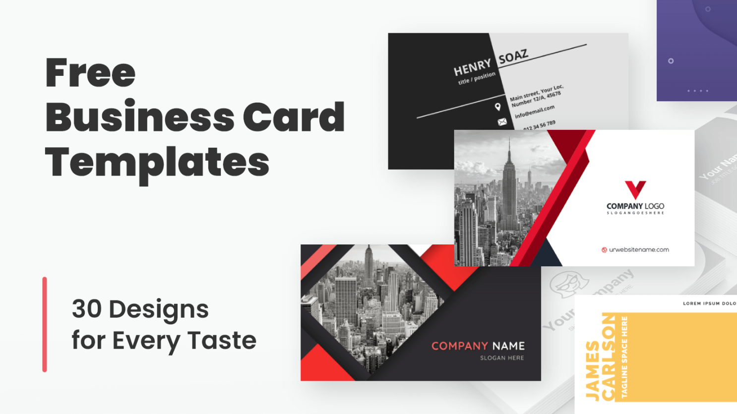 Free Business Card Templates:  Designs for Every Taste  GraphicMam