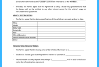 Free Motor Vehicle Lease Agreement Template