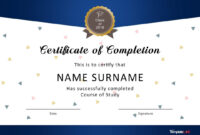 Certificate Of Completion Template: A Free Word Document