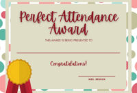 Perfect Attendance Certificate Template: A Formal Recognition Of Commitment