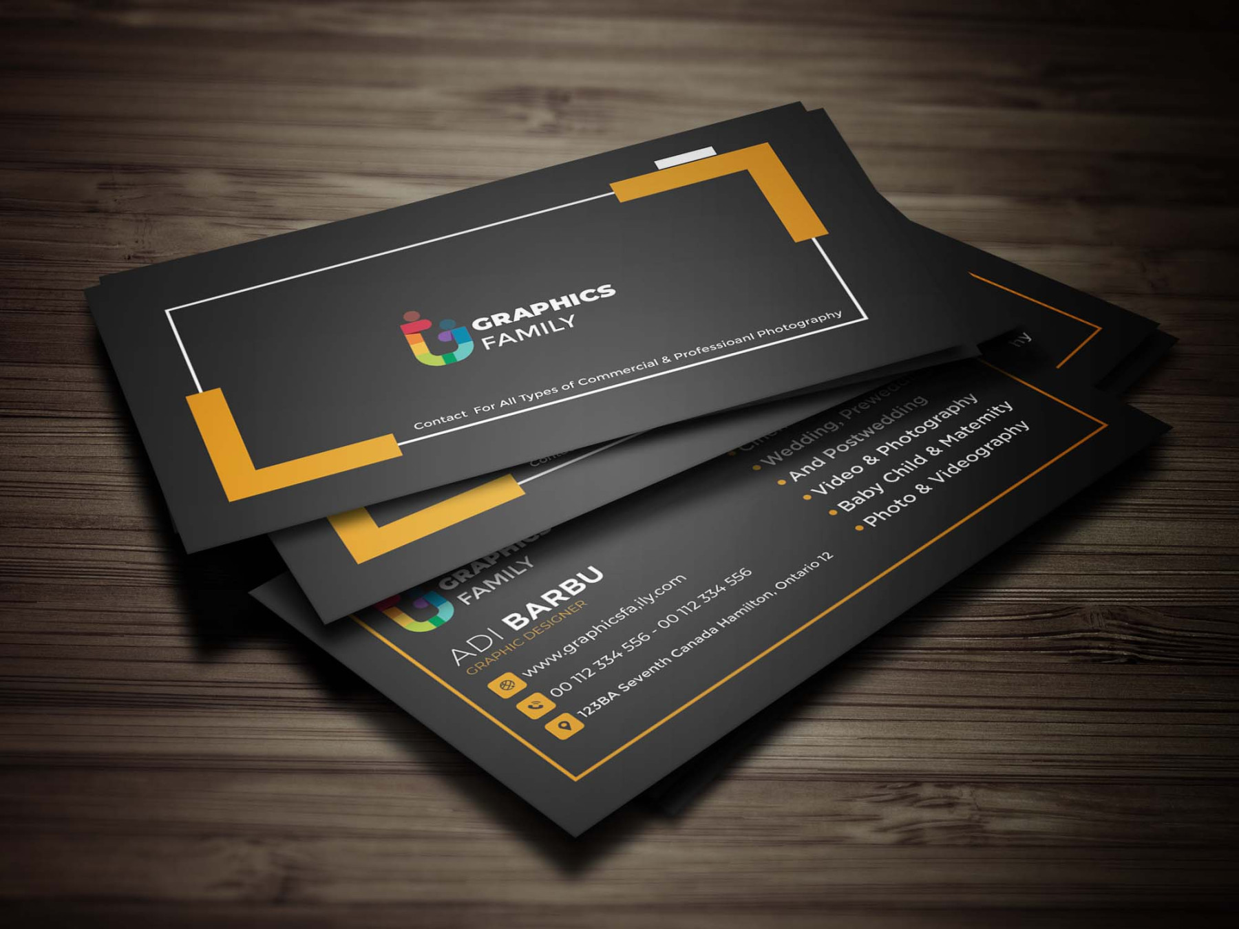 Free custom printable photography business card template