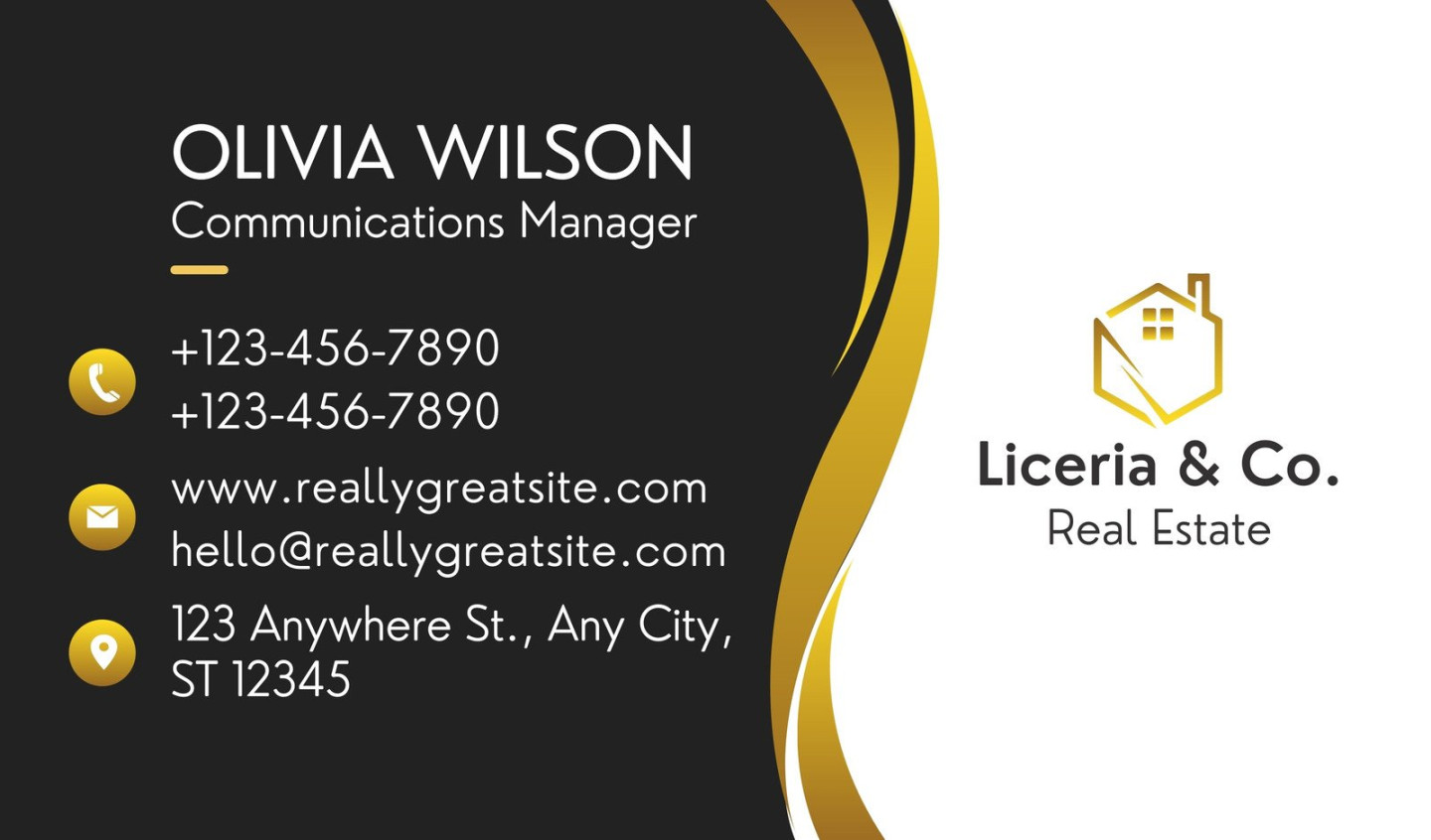 Free custom printable real estate business cards  Canva