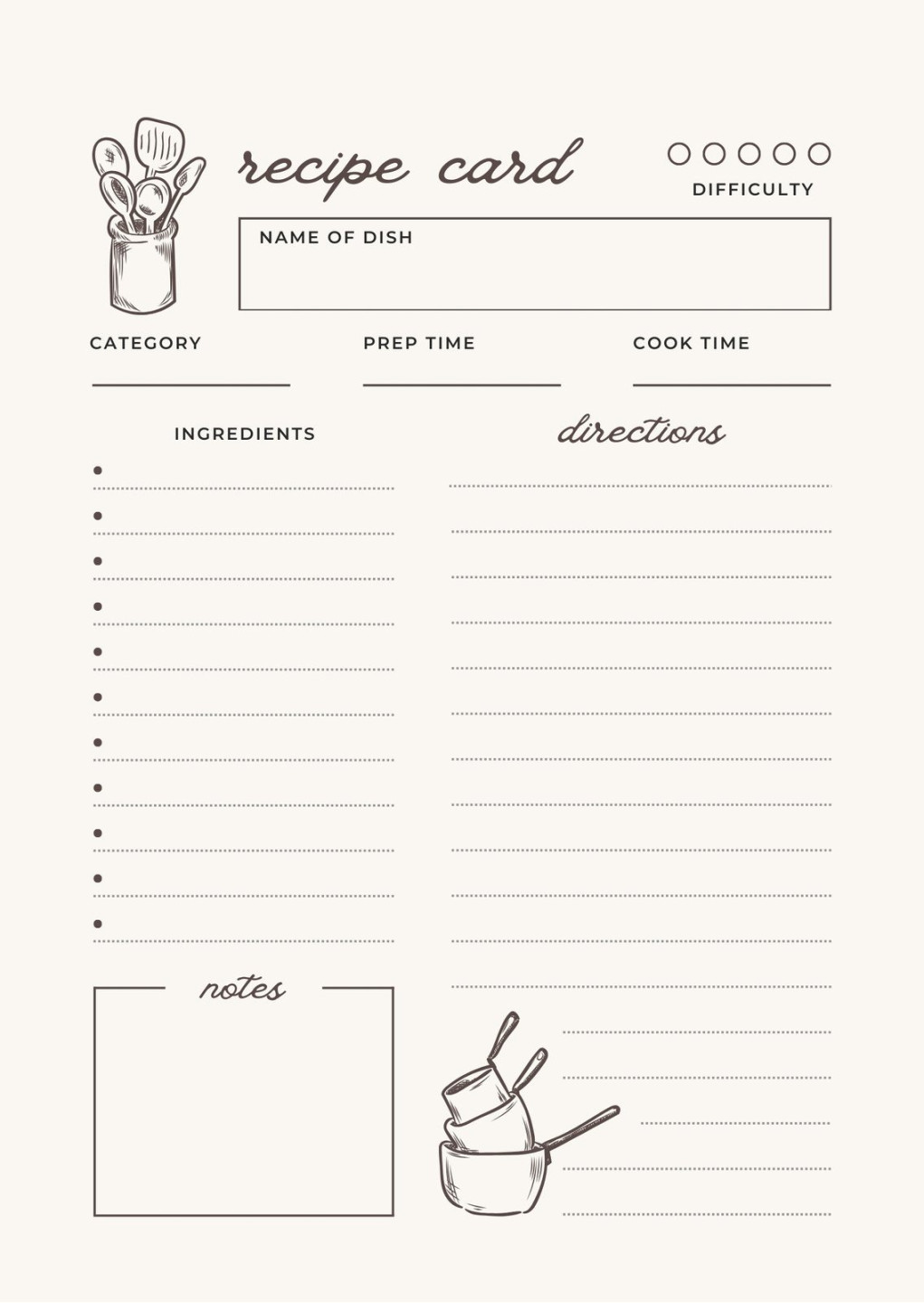 Free, custom printable recipe card templates online  Canva