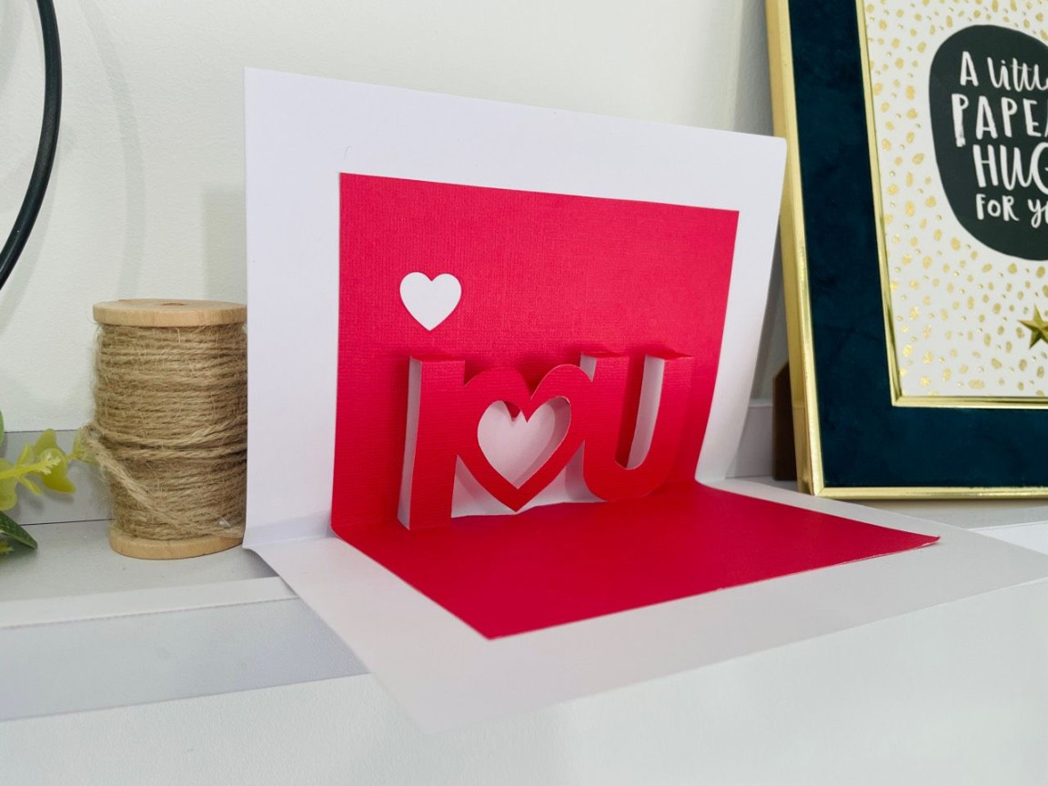 FREE I Love You Pop-up Card Template