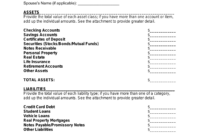 Personal Financial Statement Template