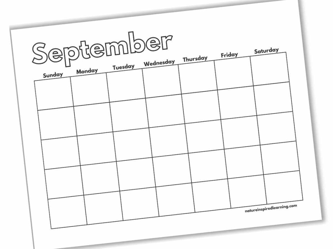 Free Printable Blank Calendars - Nature Inspired Learning