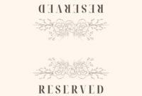 Reserved Card Templates For Elegant Table Settings