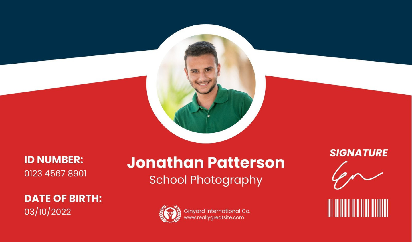 Free printable, customizable student business cards  Canva