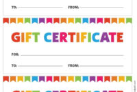 Gift Certificate Template For Children