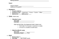 Private Residential Rental Agreement Template