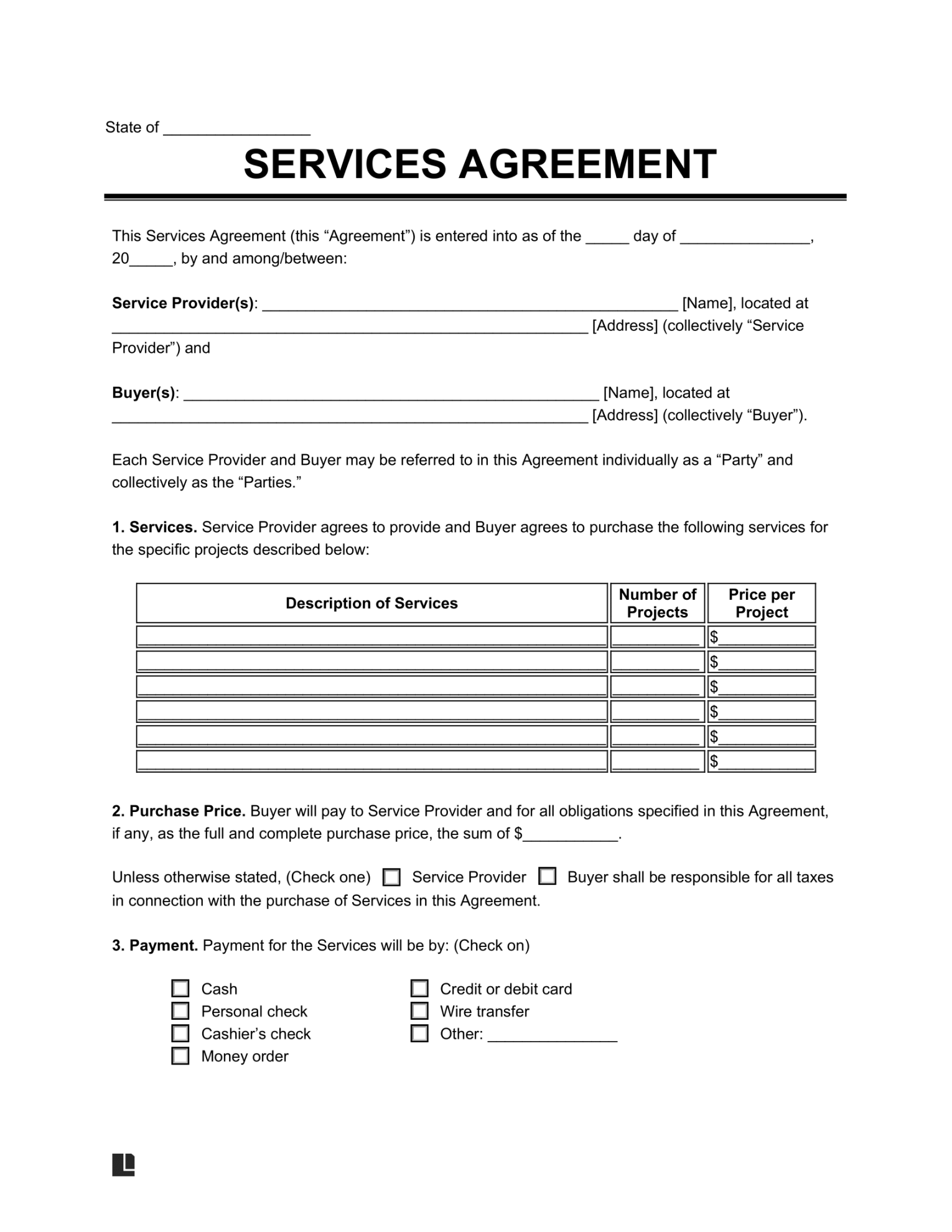 Free Service Agreement Template (Generic &  Types) PDF & Word