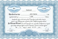 Corporate Share Certificate Template