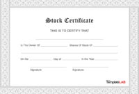 Template For Share Certificate