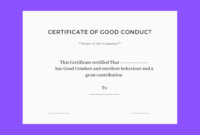 Certificate Of Good Conduct