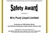 Safety Recognition Certificate Template