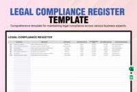 Legal Compliance Register Template: A Comprehensive Guide To Tracking And Managing Regulatory Obligations