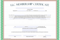 LLC Membership Certificate Template: A Formal Document For Business Ownership