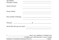 Marriage Certificate Translation Template: A Formal Guide