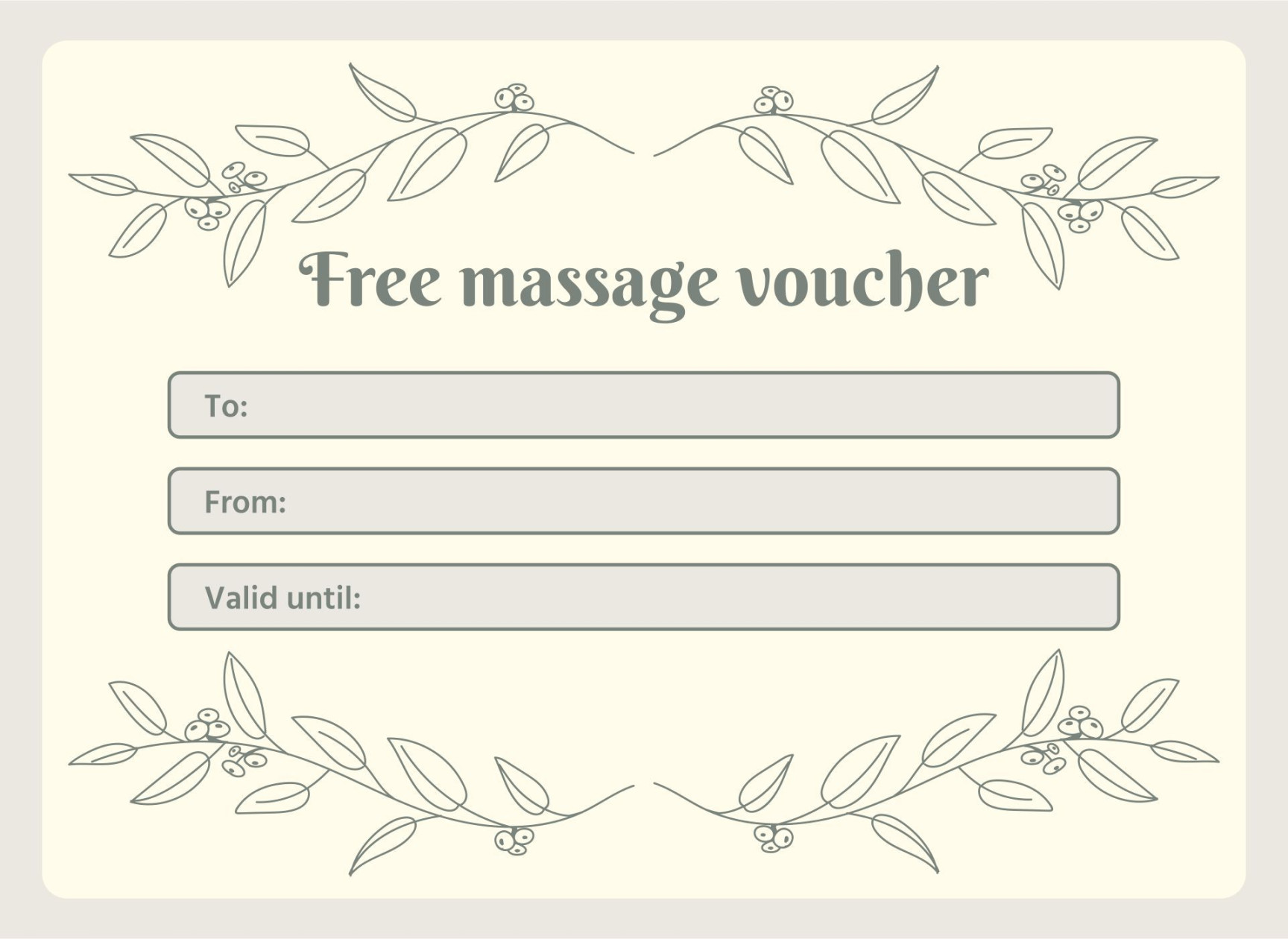 Massage Gift Certificate Template -  Free PDF Printables