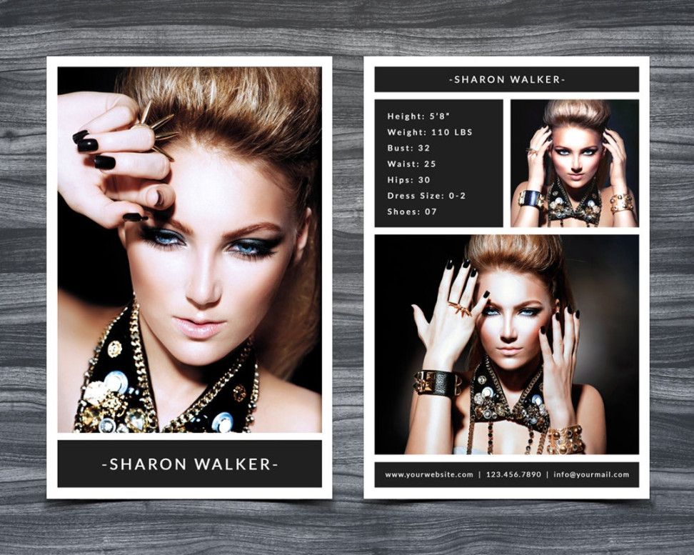 Model Comp Card Template for Photoshop  . X