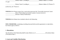 Partnership Dissolution Agreement Template