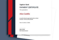 Certificate Of Payment Acknowledgment