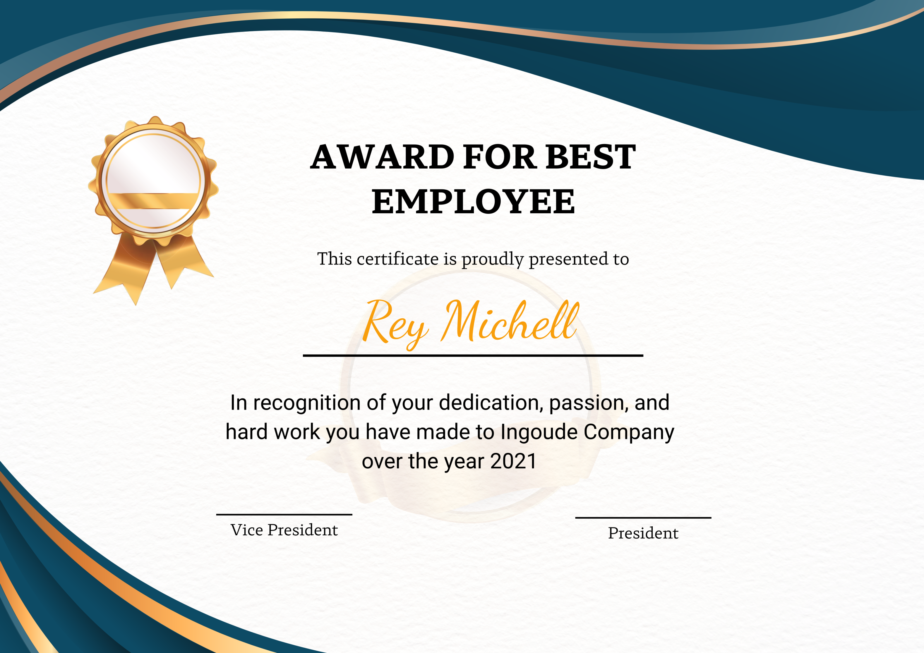 Picnie - Create Best Employee Award Certificate image online