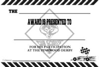 Pinewood Derby Certificate Template: A Formal Recognition Of Achievement